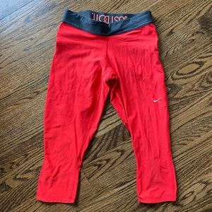Nike red cropped leggings